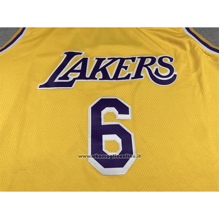 Maglia Los Angeles Lakers LeBron James #6 Icon 2022-23 Giallo